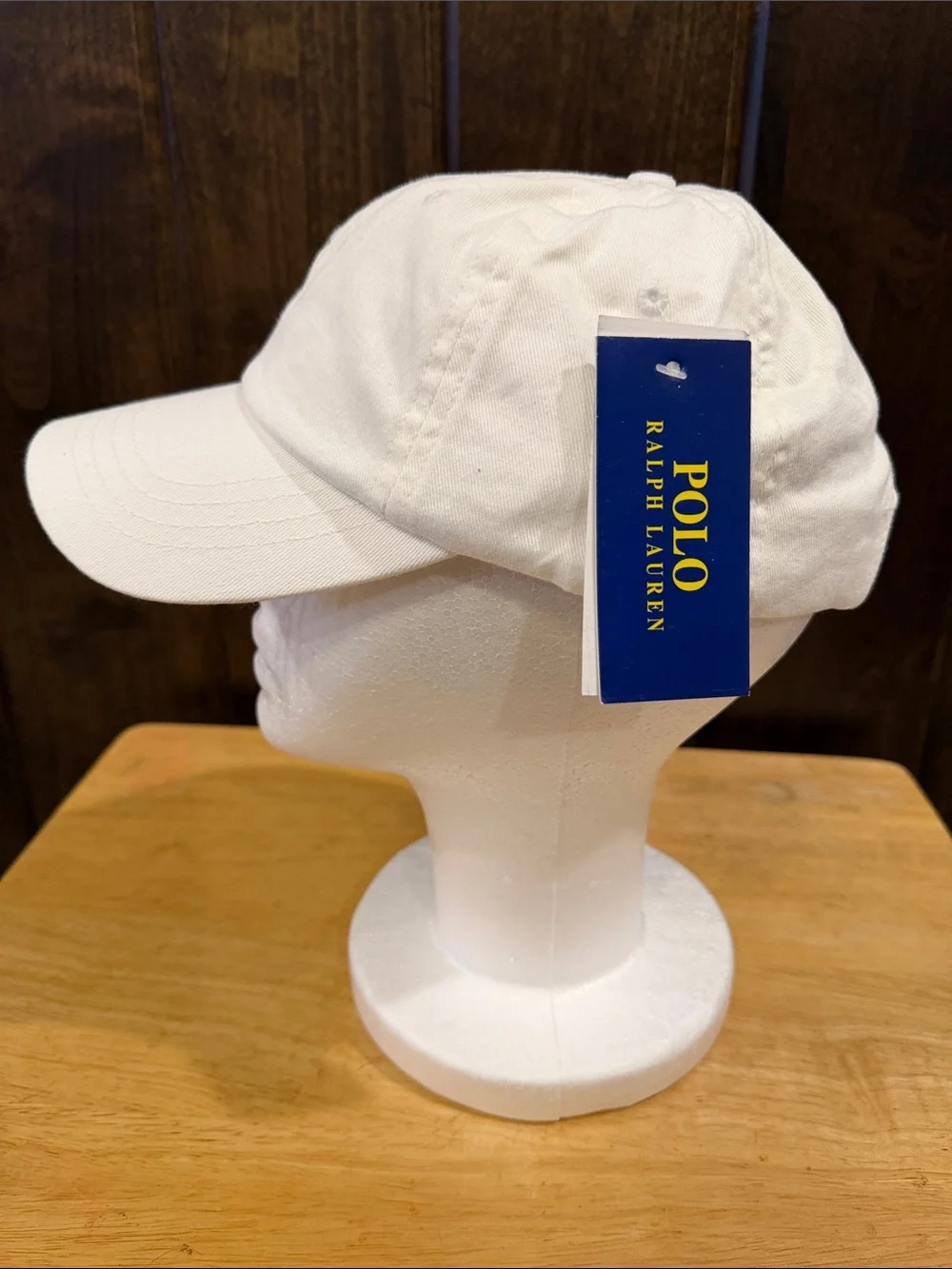 Polo by Ralph Lauren White Cap with Navy Pony Logo